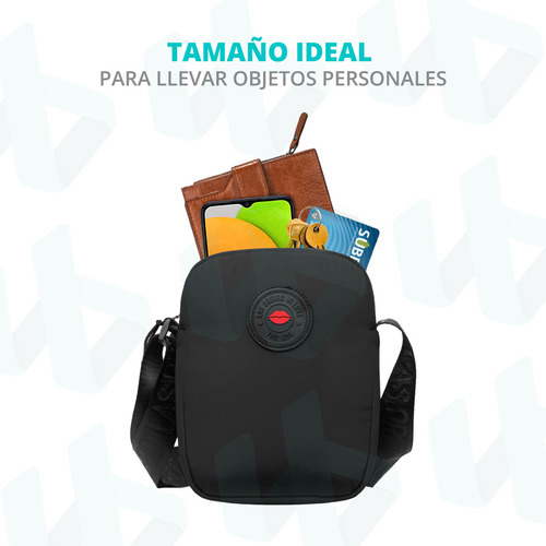 Morral Las Oreiro Bandolera Urbana Tela Acolchada Ideal Celular Llaves Billetera Chica