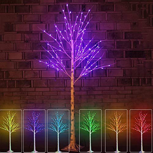 Árbol De Abedul Led Colorido Iluminado, Cambio De Color Ilum