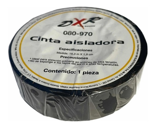 Cinta Aislante Color Negro Medida 18,3m X 1,9cm