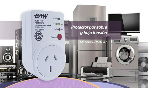 Protector Baw Alta Baja Tension Heladera Lavarropas 10a 220v