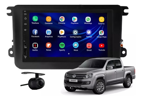 Kit Central Multimidia Mp5 / Mp8 Amarok + Moldura + Espelhamento Android E Ios