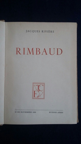 Rimbaud Poeta Maldito Jacques Rivière Año 1944