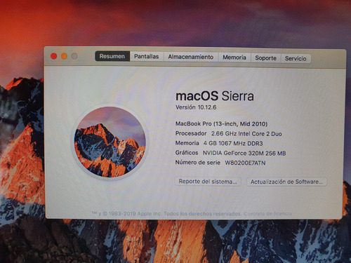 Macbook Pro 2010 Gris (Usado)