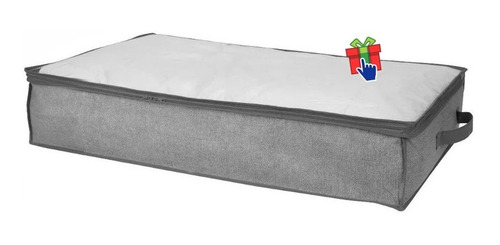 Imagen 6 de 8 de Set X 2 Organizadores Ropa Cama Tela Visor 80x45x15cm