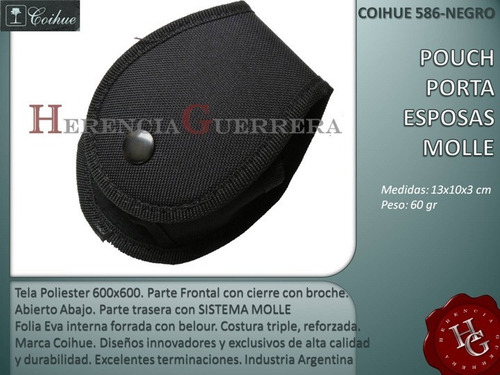 Imagen 2 de 8 de Porta Esposas Molle Universal Tactico Policial Coihue Negro