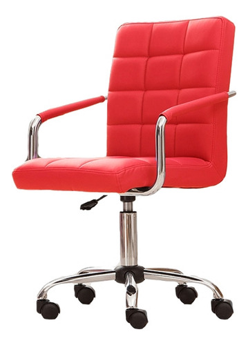 Sillon Ejecutivo Modern Silla De Oficina Pc Regulable Color Rojo Material del tapizado Cuero sintético