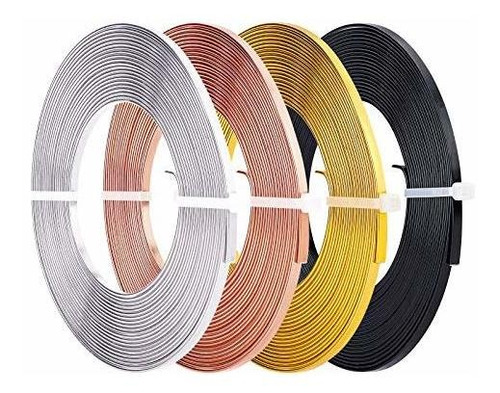 Alambre - Benecreat 65ft 4-colors Aluminum Flat Wire (3mm Wi