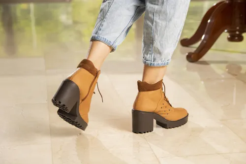 Botines Cuero Mujer Melon Suaves Comodos Zapatos Moda