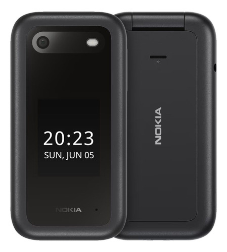 Telefone Celular Flip Nokia 2660 Com Tampa Tecla Grande Preto