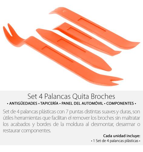10 Sets Herramienta Quita Broches Grapas Auto Molduras Clips