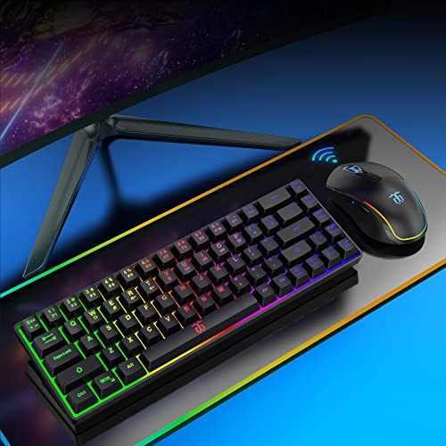 Snpurdiri 60% Wireless Gaming Keyboard And Mouse Combo, Bate