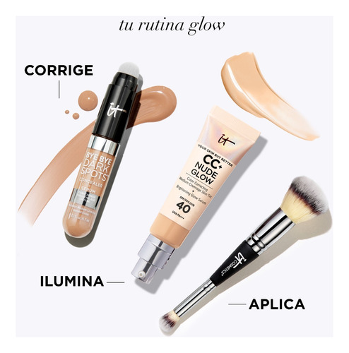 It Cosmetics Cc+ Nude Glow Foundation Base Maquillaje 32ml Porcelana Clara - Tez Muy Clara Con Subtono Durazno Neutro