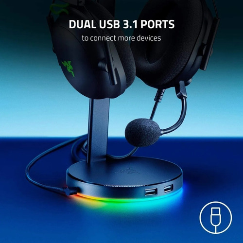 Imagen 6 de 6 de Soporte De Auriculares Razer Base Station V2 Chroma Usb Hub