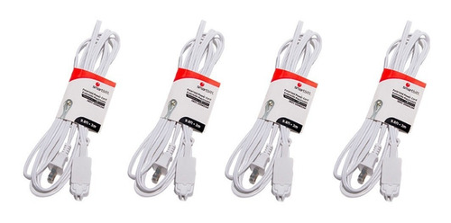 Smartbitt Kit De 4 Extensiones De Uso Doméstico De 3 Mts Color Blanco