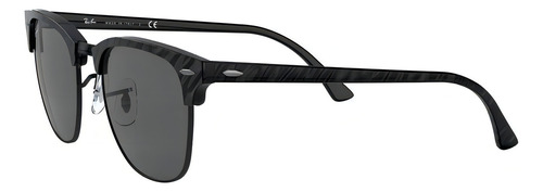 Anteojos de sol Ray-Ban Clubmaster Marble talle Large diseño Protección UV armazón matte wrinkled black y lente dark grey