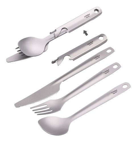 Juego De Cucharas Y Cucharas De Titanio, Cubiertos, Senderis