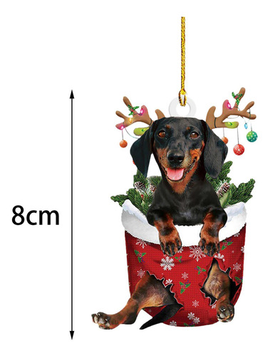5 Adorno Navideño Para Perro Salchicha, Decoración Estilo