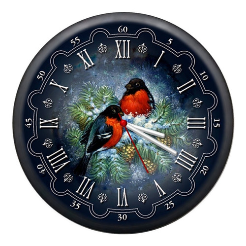 Relógio Parede Cozinha Vintage Retrô Pássaro Negro Barato