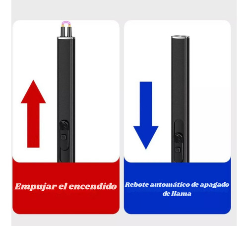 Encendedor Eléctrico Recargable Chispero Cocina Usb Estufa Plateado