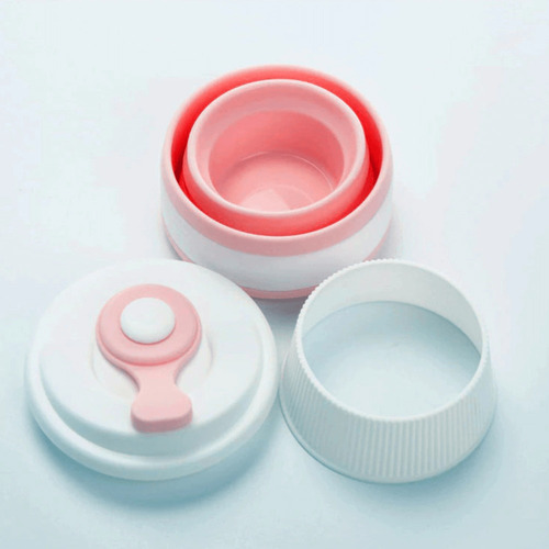 Imagem 6 de 8 de Copo Silicone Retrátil Dobrável Com Tampa 350ml