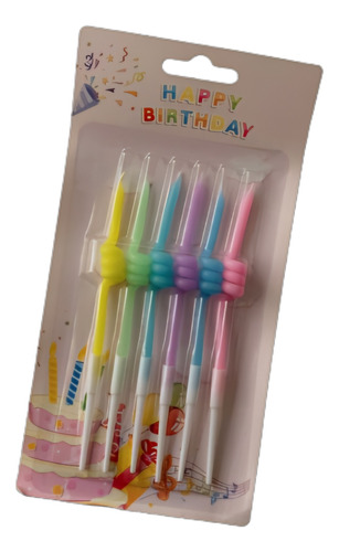 Velas De Cumpleaños Torneadas Color Pastel X6u