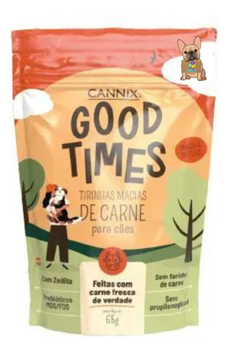 Tirinhas Macias Sabor Carne Good Times Cannix Petisco 65g