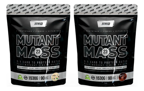 Mutant Mass 2 X 1,5k Ganador De Masa Muscular-star Nutrition Sabor Chocolate/vainilla