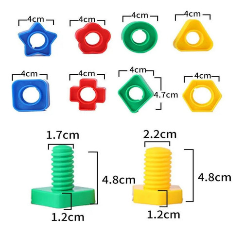 Juego De 5 Bloques De Rompecabezas De Plástico Con Tornillos