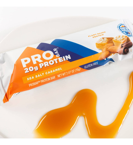 Probar - Barra De Proteinas, Caramelo De Sal Marina, Sin Omg