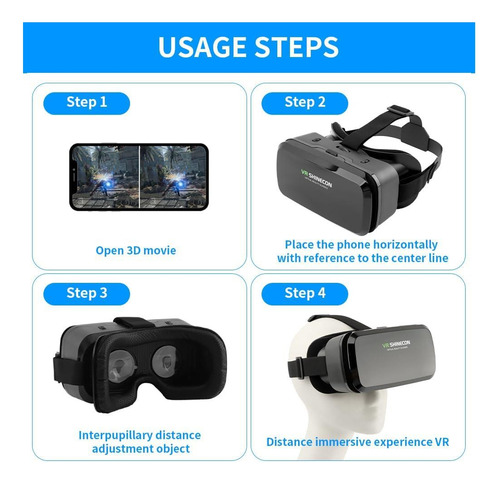 Vr Shinecon Vr E Fone De Ouvido 3d Vr, Óculos De Óculos De E