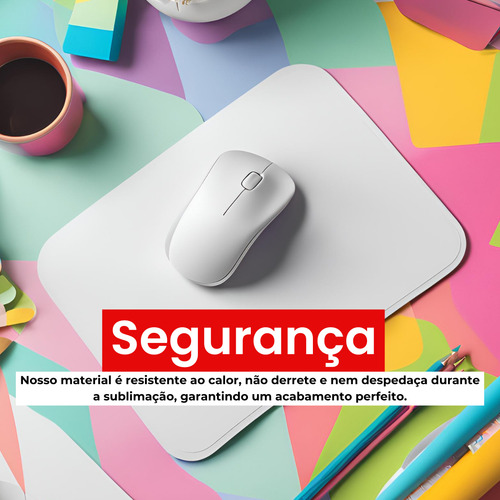 Kit 200 Mouse Pads Classico Branco Liso Em Neoprene 18x22cm.