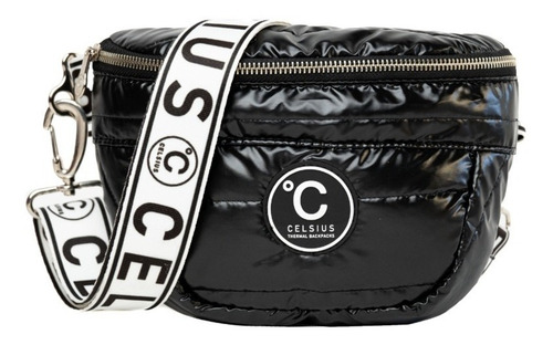 Riñonera Termica Impermeable Celsius Ginebra Colores Color Negro Metalizado Diseño De La Tela Lisa