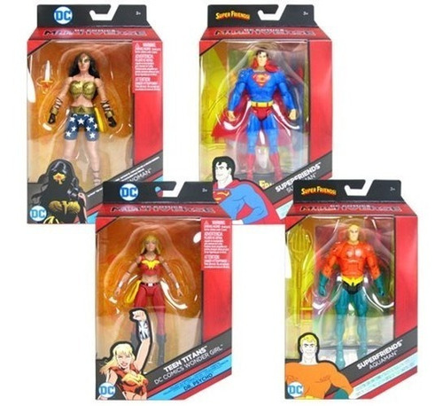 Dc Multiverse Set De 4 Figuras Superman Aquaman Wonder Woman