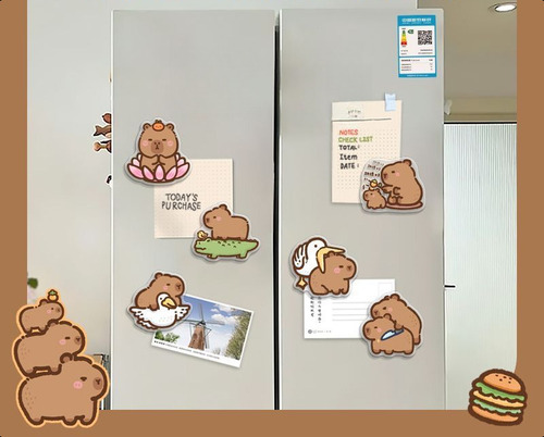 Rii Lindo Refrigerador Acrílico Kapibala Con Adhesivo