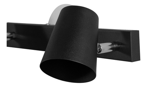Aplique Pared Riel Spot 2 Luces Direccionable Dicro Led Gu10 Estructura Negro