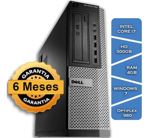 Imagem 4 de 5 de Pc Dell Optiplex 980 Core I7 870º Hd500 4gb Ram Win 7 Slim