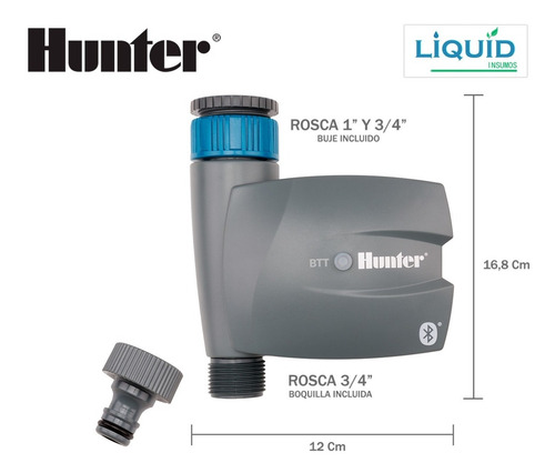 Imagen 2 de 6 de Programador De Riego Hunter De Canilla Con Bluetooth Btt 101