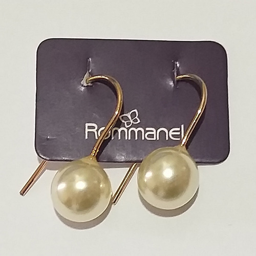 Brinco Formado Por Pérola 10mm Rommanel Folheado Ouro 522957