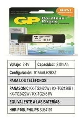 Batería Teléfonos Inalámbricos Gp Compatible Modelo Hhr-p105
