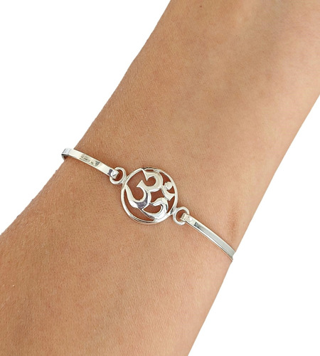 Pulsera Esclava Om Plata 925 Importada Garantia