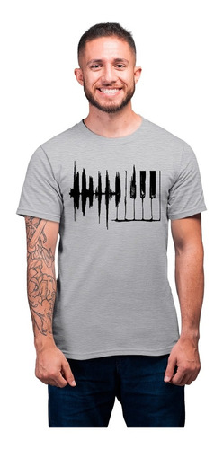 Camiseta Masculina Teclado Piano Instrumentos Musicais Rock