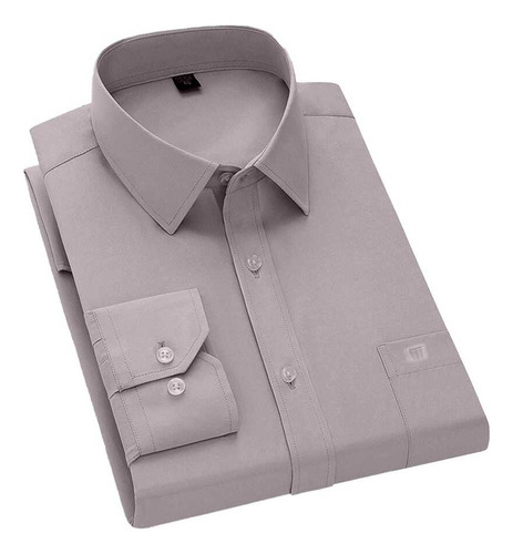 Camisa Formal De Manga Larga Para Hombre En Color Liso
