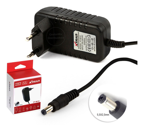 Imagem 2 de 5 de Fonte 9v 3a Plug 5.5mm X 2.5mm Para Roteador Dvd Portátil
