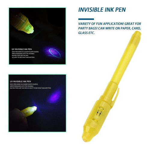 Lápiz De Luz Uv 2 En 1 Uv Blacklight Invisible Tinta Mensaje