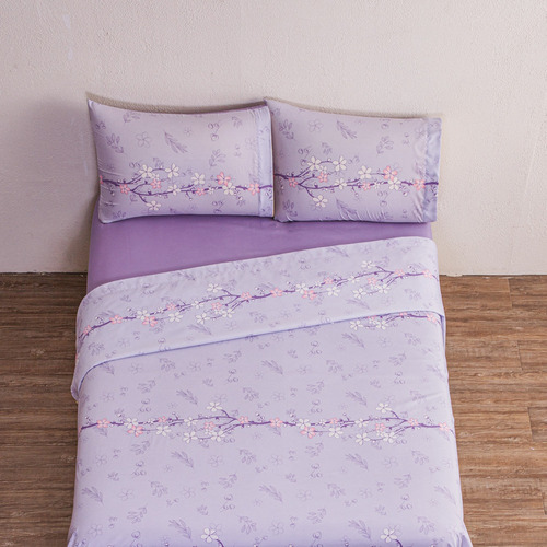 Juego Sábanas King Size Poliéster Abbie Concord Color Lavanda Diseño De La Tela Liso