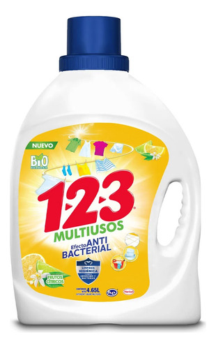 Detergente Líquido 123 Multiusos Antibacterial Cítricos 3l