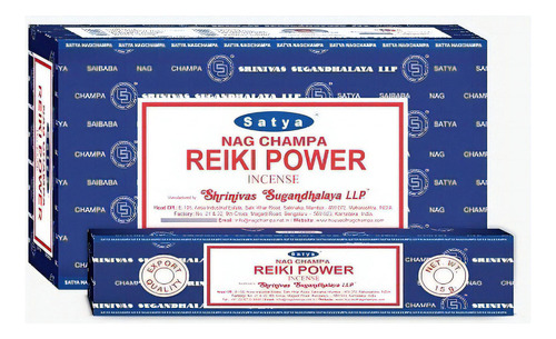 Incenso Nag Champa Satya Massala Aromas Diversos 12 Unidades Fragrância Reiki Power