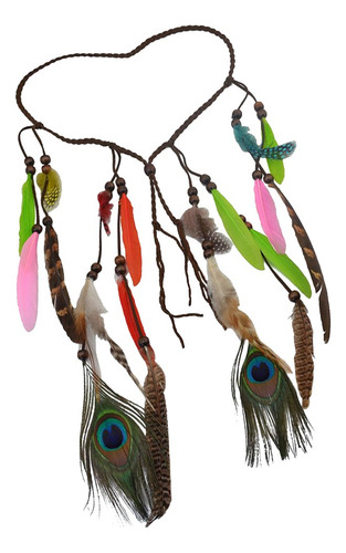 Lll A 2pcs Diadema De Pelo Con Plumas De Pavo Real