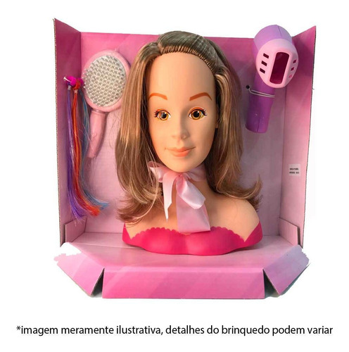 Boneca Busto 26 Cm Com Acessorios Boneca Para Penteado