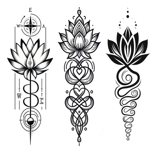 Dopetattoo 6 Leave Temporal Tatuaje Lotus Unalome Tatuaje De